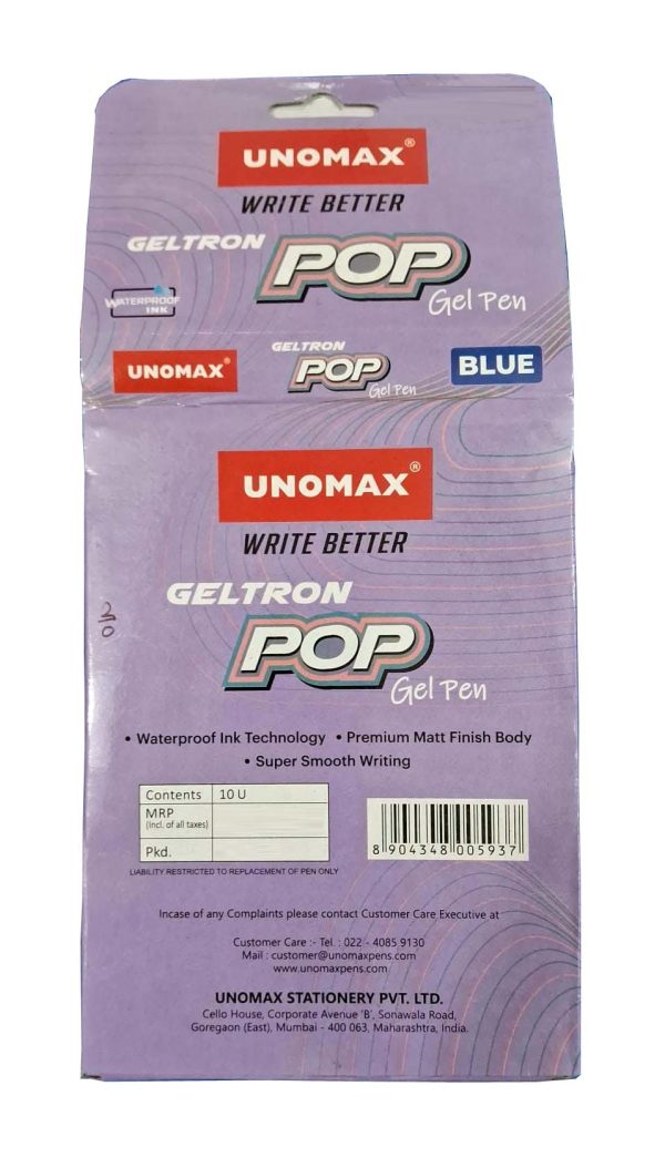 Unomax Geltron Pop Gel pen Blue