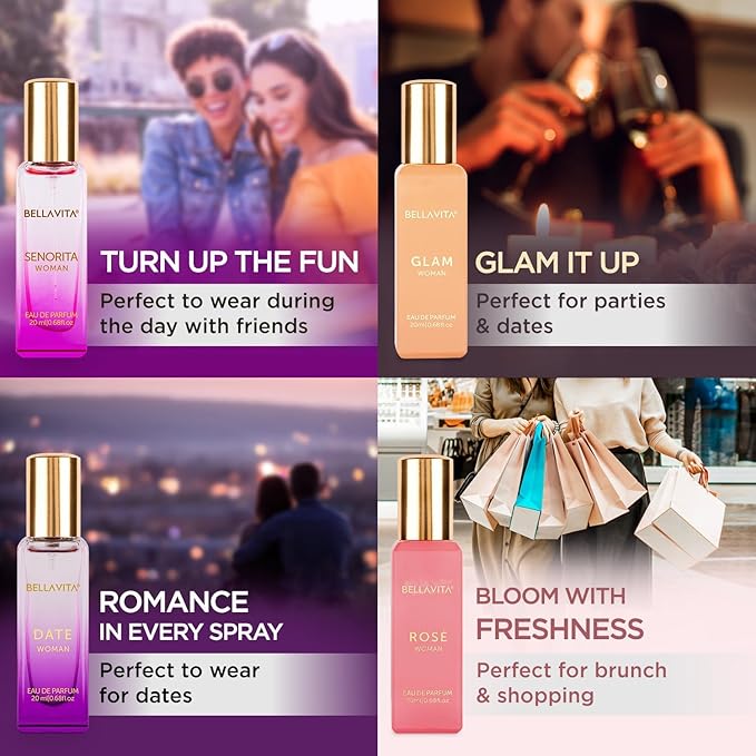 Bella Vita Luxury | Perfume Gift Set for Women 4x20ml | Gifts for Woman | Perfume for Woman | Date, Senorita, Glam, Rose Long Lasting EDP | Floral & Fruity Premium Fragrance - Image 2