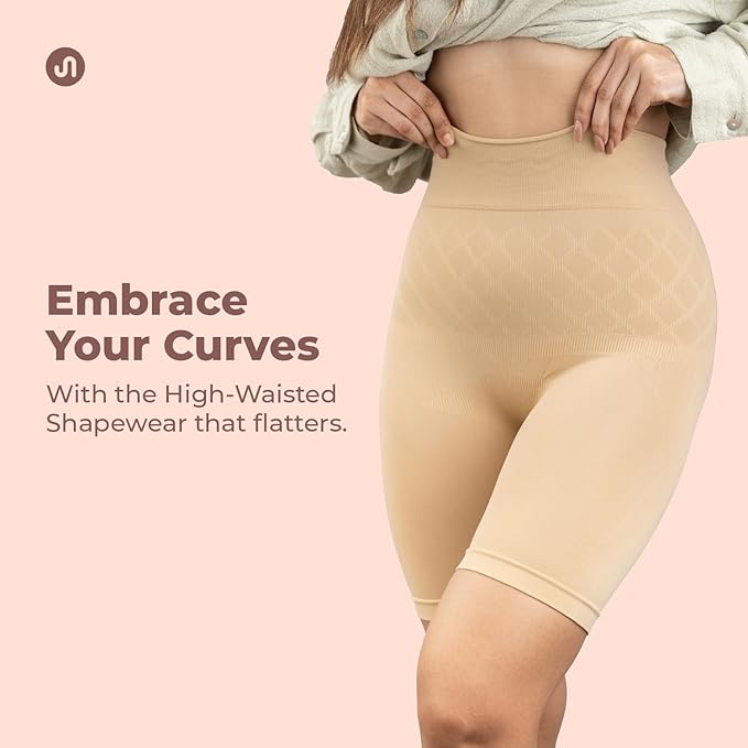 Bodyband Shapewear High Waist Tummy Tucker for Women - Skin Color Body Shaper for Belly Control Under Cloth - Body Suit With Anti Rolling Strip Panties - Beige - Image 5