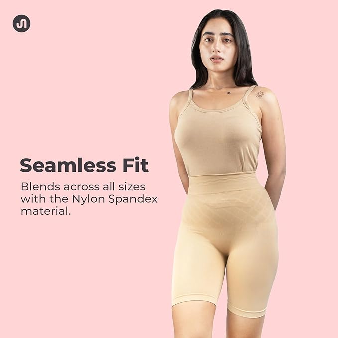 Bodyband Shapewear High Waist Tummy Tucker for Women - Skin Color Body Shaper for Belly Control Under Cloth - Body Suit With Anti Rolling Strip Panties - Beige - Image 6