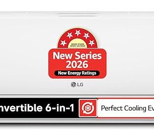 LG 1.5 Ton 5 Star,New star rated, Smart Inverter Split AC (Copper, AI Convertible 6in1,VIRAAT Mode, Faster Cooling & Energy Saving, 4 Way Swing, HD Filter with AntiVirus Protection, AS-Q19YNZE1,White)