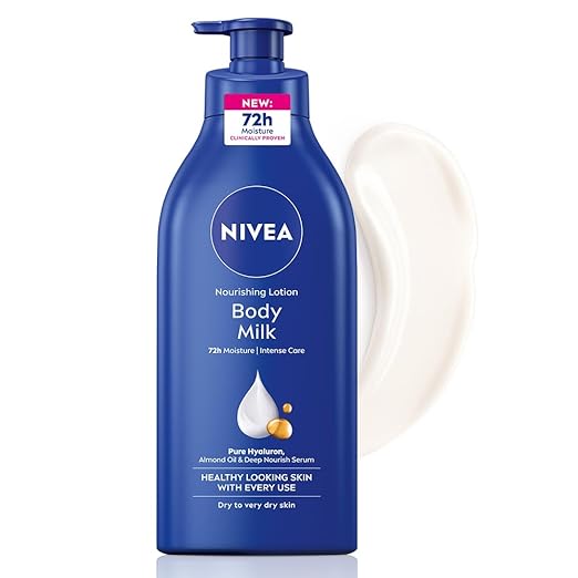 NIVEA Nourishing Body Milk 600ml Body Lotion with Hyaluronic Acid | 72Hr Hydration | Deep Moisture Care for Very Dry Skin | Enriched with Almond Oil | Smooth, Radiant & Healthy Looking Skin Care - Image 2