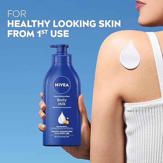 NIVEA Nourishing Body Milk 600ml Body Lotion with Hyaluronic Acid | 72Hr Hydration | Deep Moisture Care for Very Dry Skin | Enriched with Almond Oil | Smooth, Radiant & Healthy Looking Skin Care - Image 5
